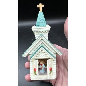 Vintage Hallmark Lighted Ornament Village Church 1984 Christmas No Box -S1E